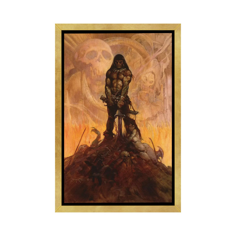 «Barbarian», reproduction d'art, Encadrement doré, H 60 po x l 40po x P 1,5 po
