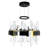 18'' Pearl Black Modern Integrated LED Chandelier for Dining Room, Kitchen, Foyer