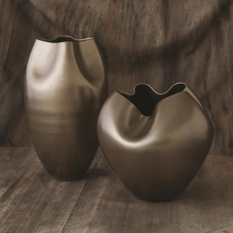 Plait Table Vase-Silver Haze-Round