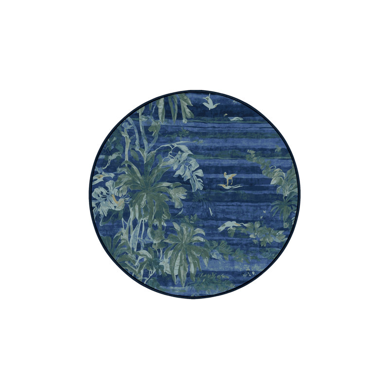 Tapis gris soyeux et moelleux, Rond 6 pi