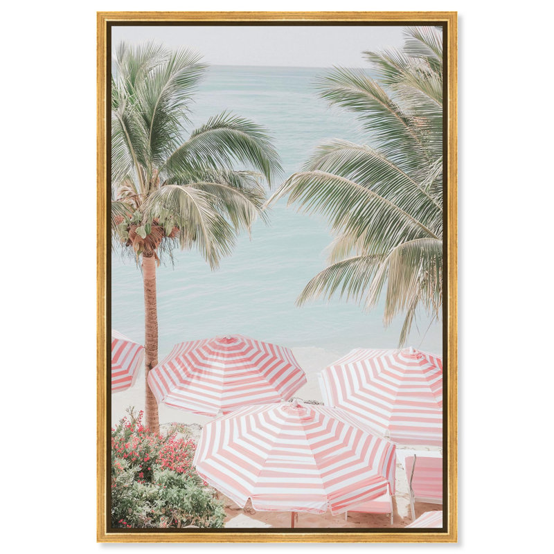 «Summer Beach Day III», reproduction sur toile par Art Remedy, cadre doré, 20 x 30, H 31 po x l 21 po, Encadrement doré