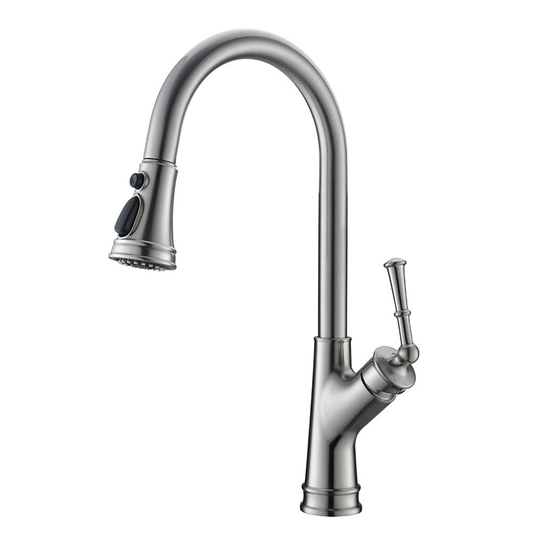 Single Handle Pull Down Sprayer Kitchen Faucet in Brushed Nickel, Brushed Nickel
