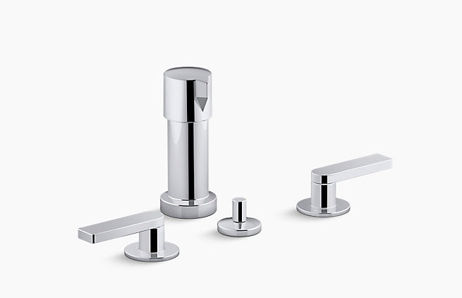 Robinet de bidet vertical 2 pièces, Chrome poli