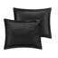 Housse de couette en velours noir pour lit simple / simple TG, 100%, attaches de coin intérieures Lavable à la machine