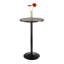 Table de bar et de pub Strasser avec plateau noir et base en métal noir, H 39,7 po x l 23,60 po x P 23,60 po-846279206