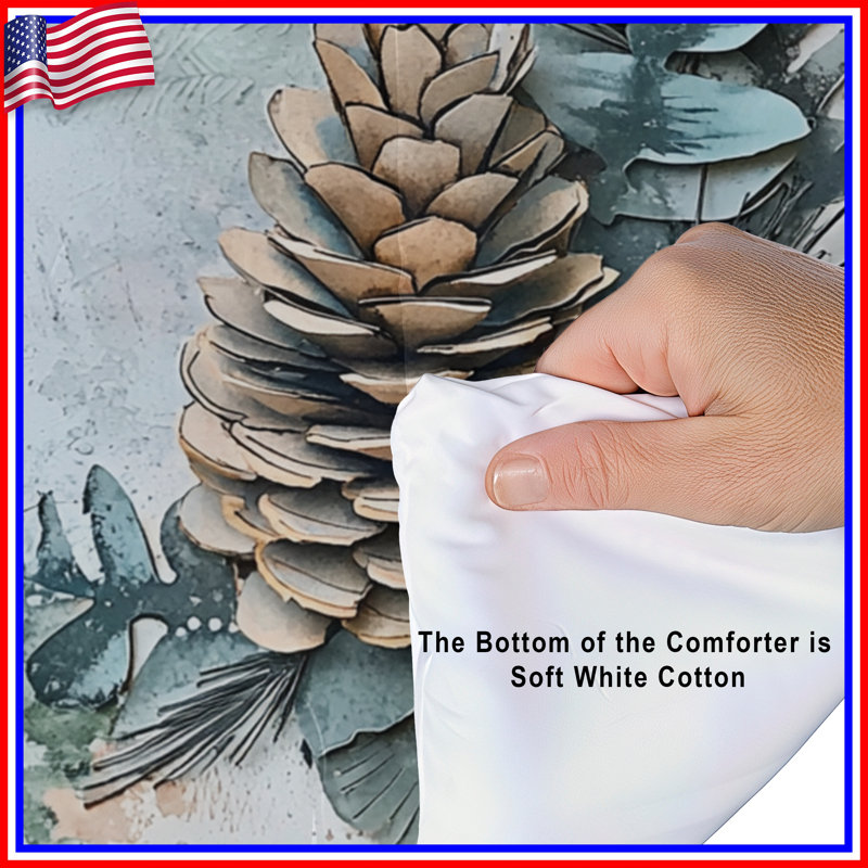 Pinecone Eucalyptus Arrangement Comforter, King