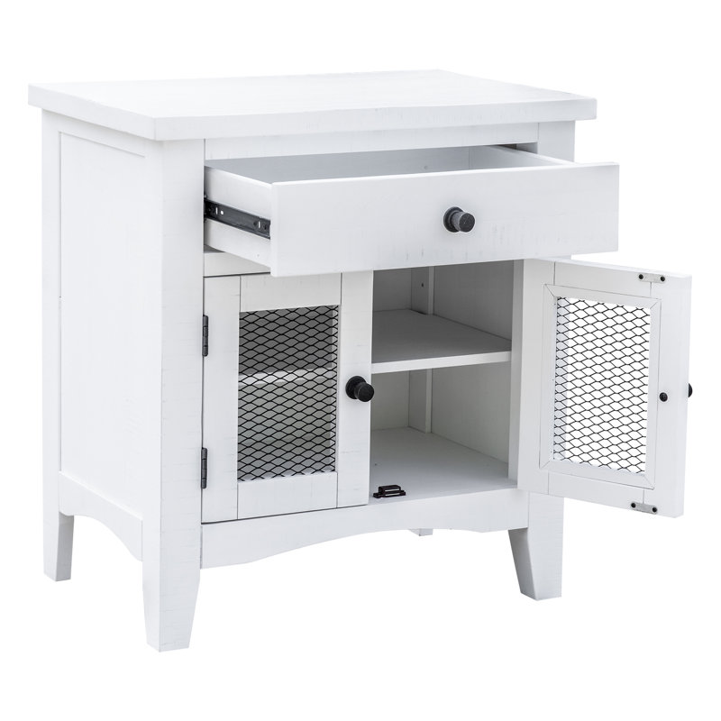 Epes 27'' W Solid Wood Nightstand, Vintage White