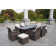 Rectangular 10 - Person Aluminum Fire Pit Table Dining Set with Cushions