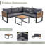 Ensemble de conversation pour patio avec coussins et canapé en L 4 pièces Abdel-464836203