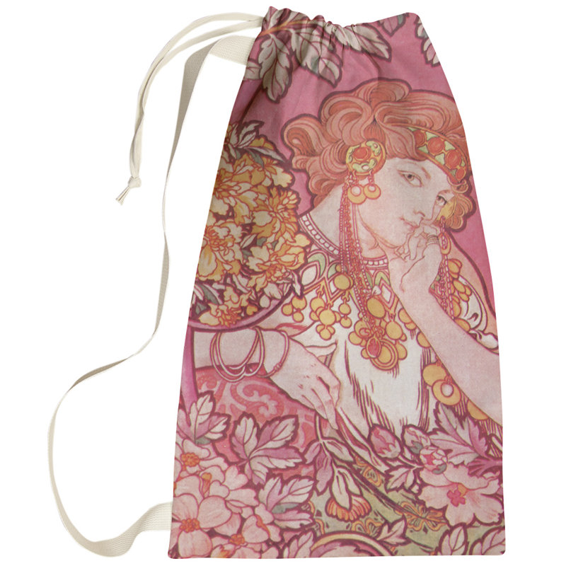 Sac à linge Magdaleno, Grand (H 76,5 po x l 29,5 po x P 1,5 po), Rose
