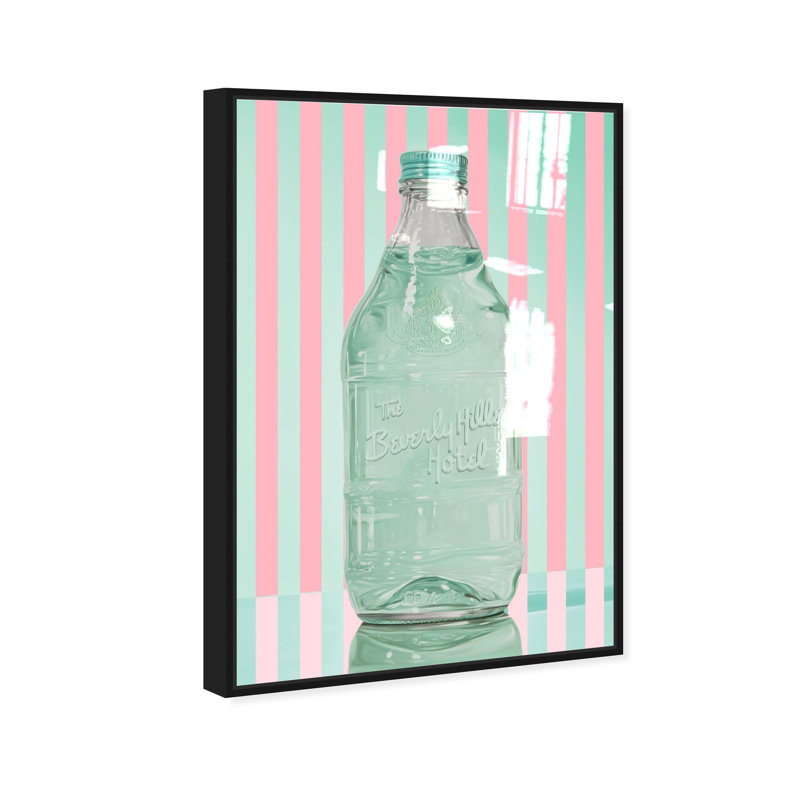 Oliver Gal Californian Summer Sip Fashion and Glam - Hand-Applied Glass Coat Framed Canvas Art, Black, 24" H x 16" W