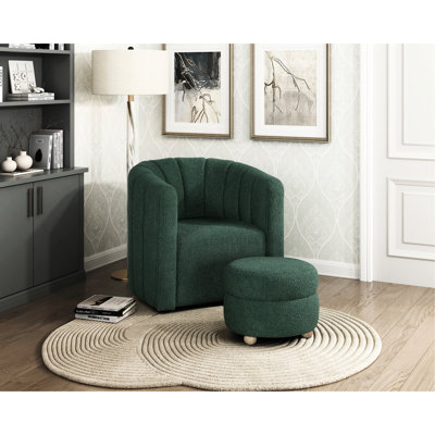 Chaise de salon contemporaine avec pivot en boucle bleue et diamètre de 18 po