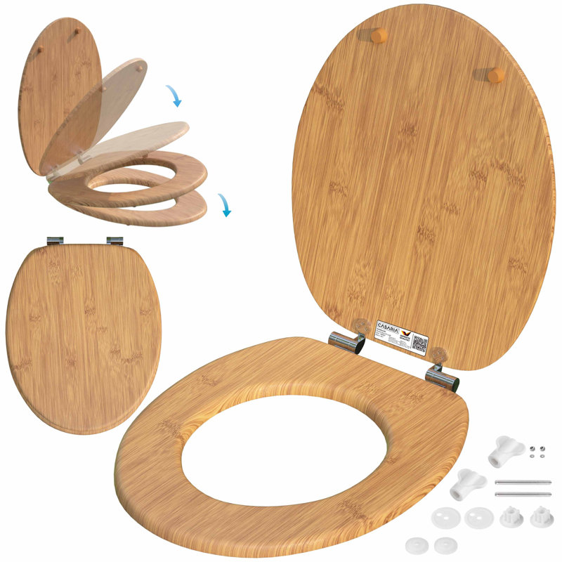 Bamboo Elongated Standard Toilet Seat