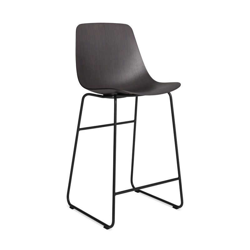 Clean Cut Counter Stool with Metal Frame, Counter Stool (24” Seat Height), Oblivion