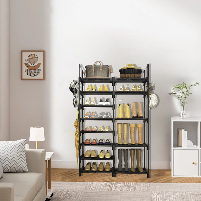 8 Tier Floor Standing Shoe Rack, Black