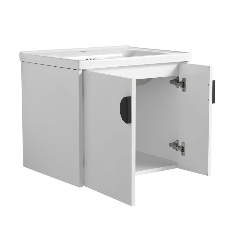 Urwa 18.5'' Single Bathroom Vanity with Ceramic Top, White