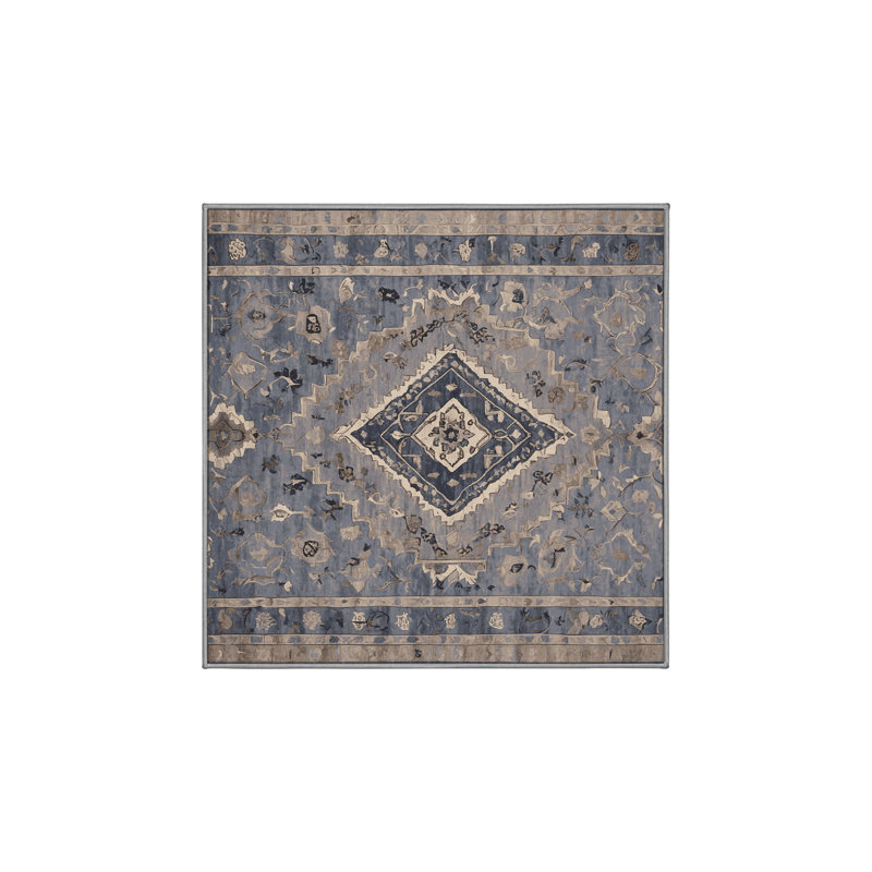 Machine Washable Gray Area Rug, Runner 2' x 4'