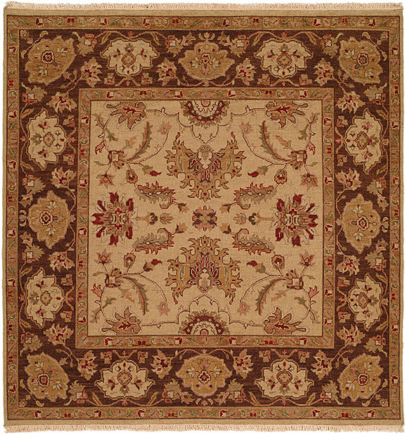 Wool Oriental Area Rug, Square 6'