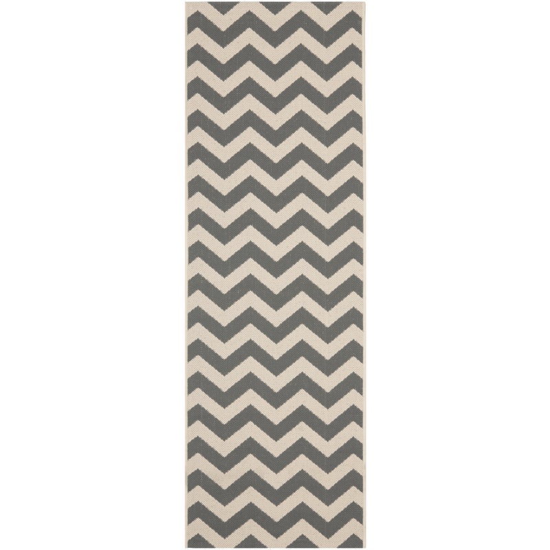 Camellia Hooked Grey/Beige Rug Indoor/Outdoor Rug, Runner 69 x 244 cm