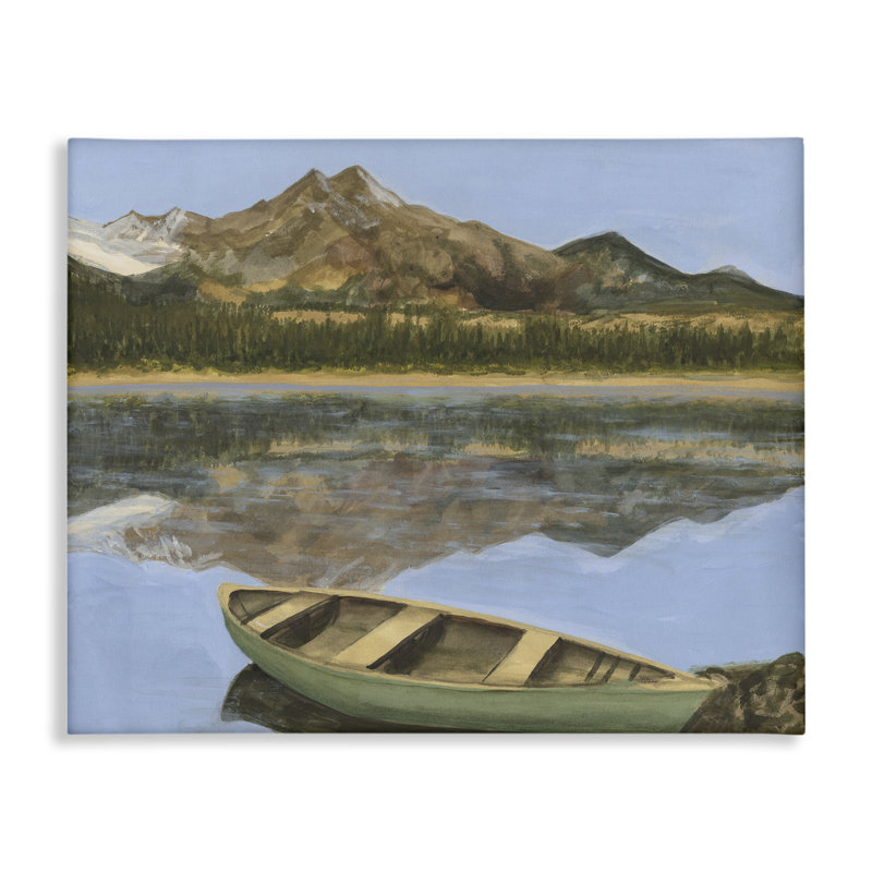 «Alpine Lake Canoe View», art mural par Michael Willett, H 16 po x l 20 po