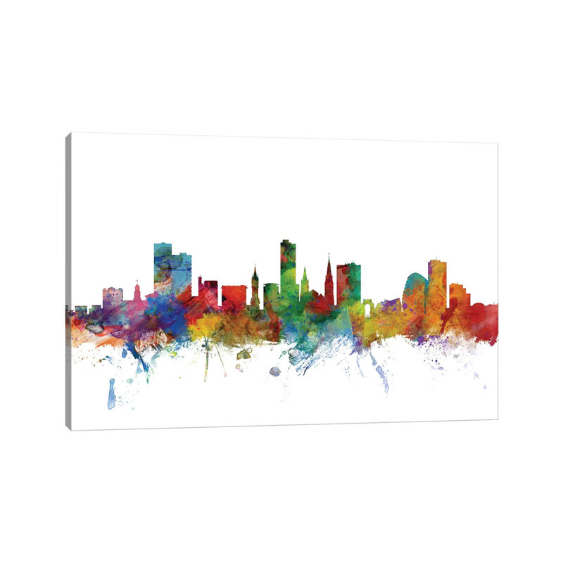 Leicester, England Skyline by Michael Tompsett - Wrapped Canvas Gallery-Wrapped Canvas Giclée, 20.32 cm H x 30.48 cm W