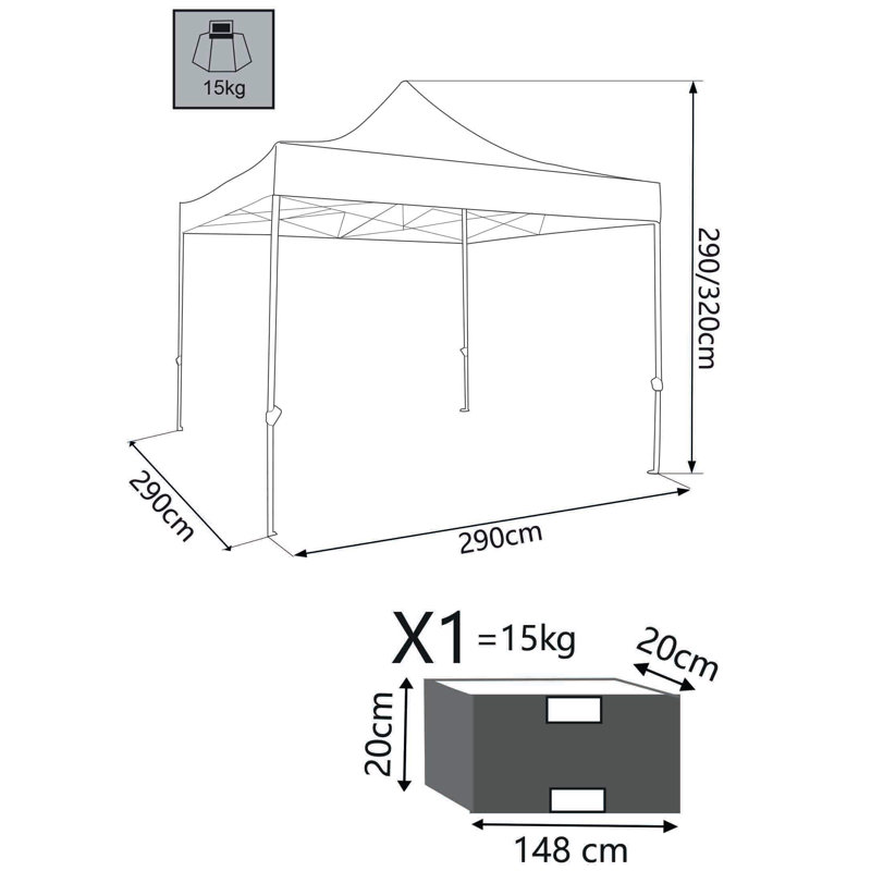 Atiyya 3m x 3m Steel Party Tent