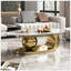 Table basse ovale en faux marbre avec base en acier inoxydable, durable et élégante pour les salons modernes-499382361-499382362