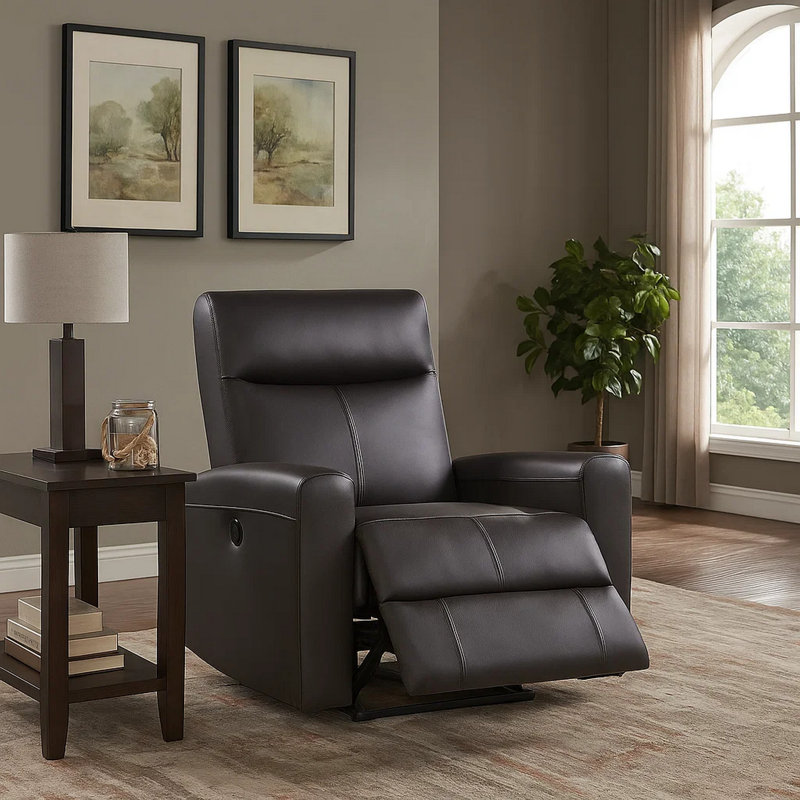 Whisenant Upholstered Power Motion Recliner, Brown