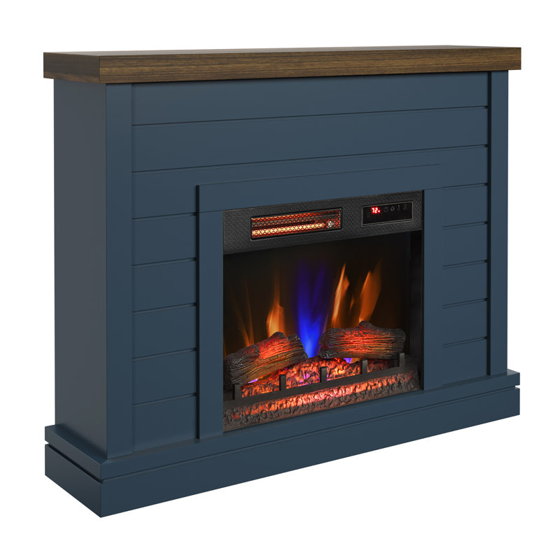 Foyer électrique mural Duraflame® Shiplap, bleu Fontana, Bleu Fontana