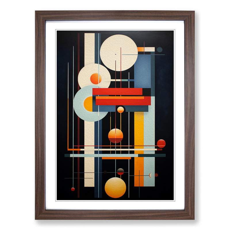 Bauhaus Art Deco Art - Framed Print, Walnut Framed, 46cm H x 34cm W x 2cm D