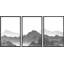Abstrait paysage, reproduction d'art sur toile encadrée, gris, chaîne de montagnes, nature sauvage, illustrations, art moderne, rustique, détente / calme, salon, chambre à coucher, bureau, impression sur toile, 3 pièces-91258712-91258715