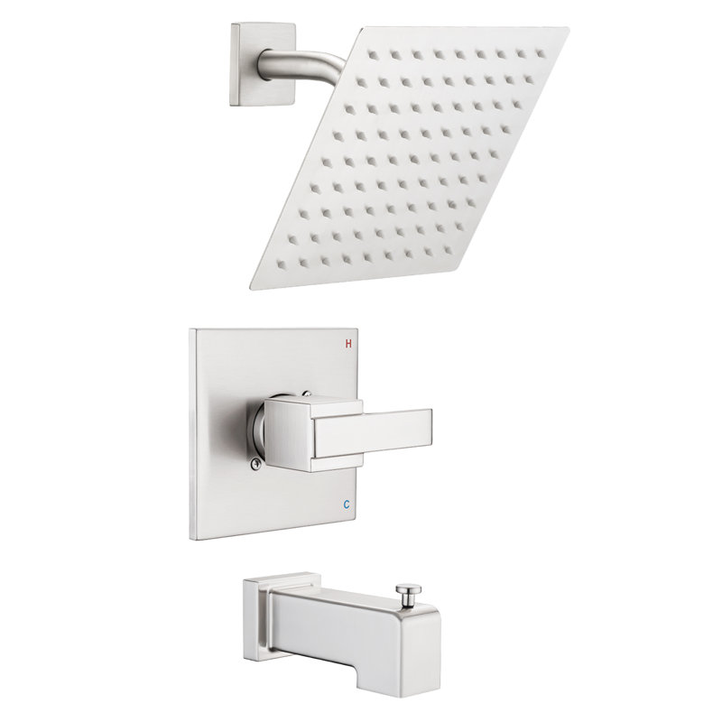 Ensemble de garniture de robinet de douche à pluie haute pression 8 "pour la série Delta 13/14, Nickel brossé