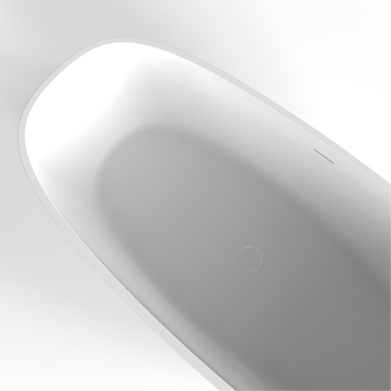 Baignoire de trempage autoportante à surface solide de 66,9 pouces pour salle de bain