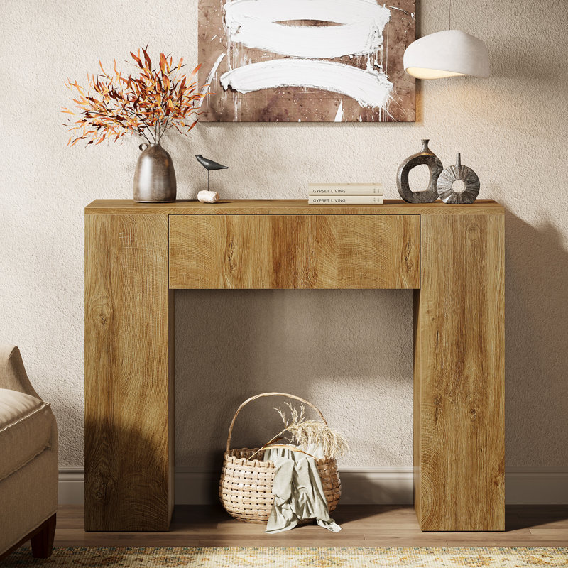 Console 39,37 po avec tiroir, Noyer brun