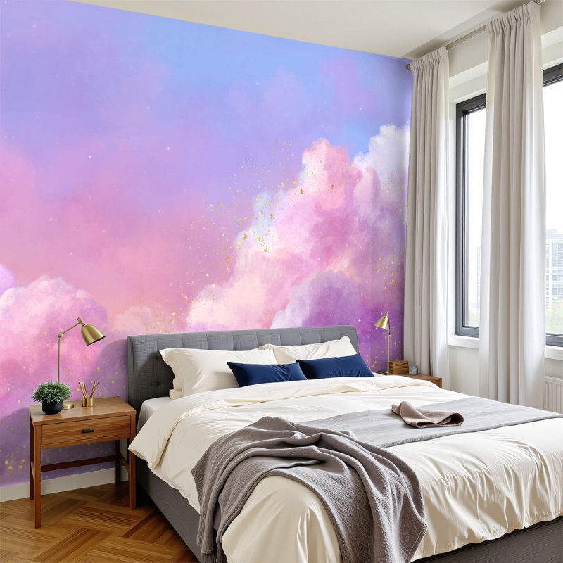 Papier peint autocollant Boho Clouds, L 144 po x l 100 po