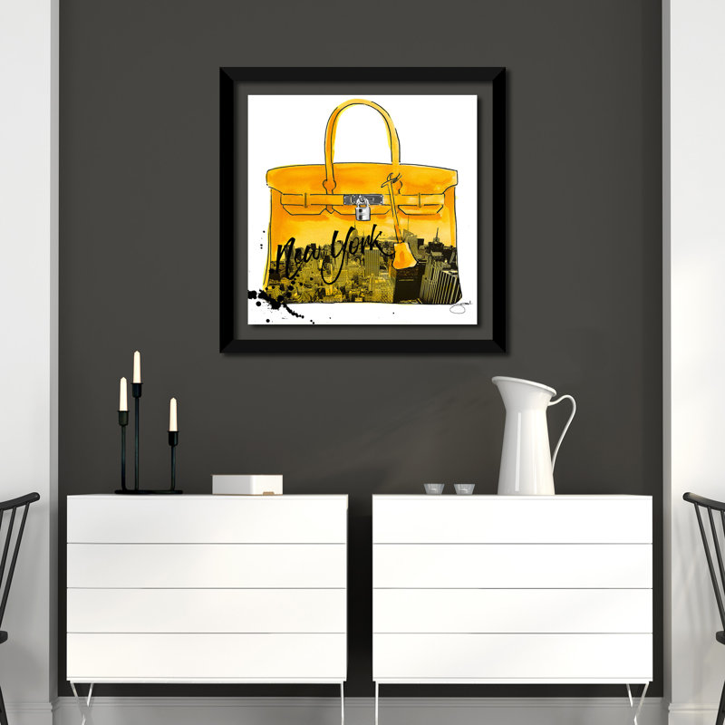 « yellow new york », impression, H 37,5 po x l 37,5 po x P 1 po, Cadre noir