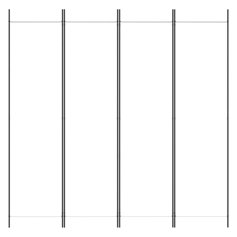 WALPLUS 4 Panel Room Divider White 200 x 200 cm Fabric Folding Privacy Screen Partition