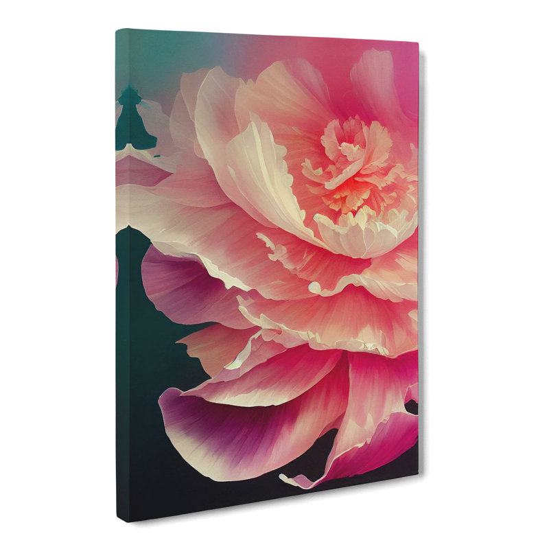 Generre Peony Flower - Wrapped Canvas Print, 50cm H x 35cm W x 3cm D