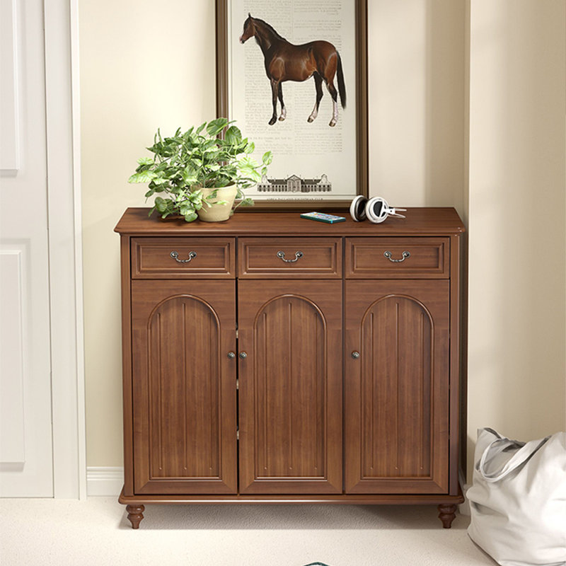 Walnut Solid Wood Shoe Storage Bench
