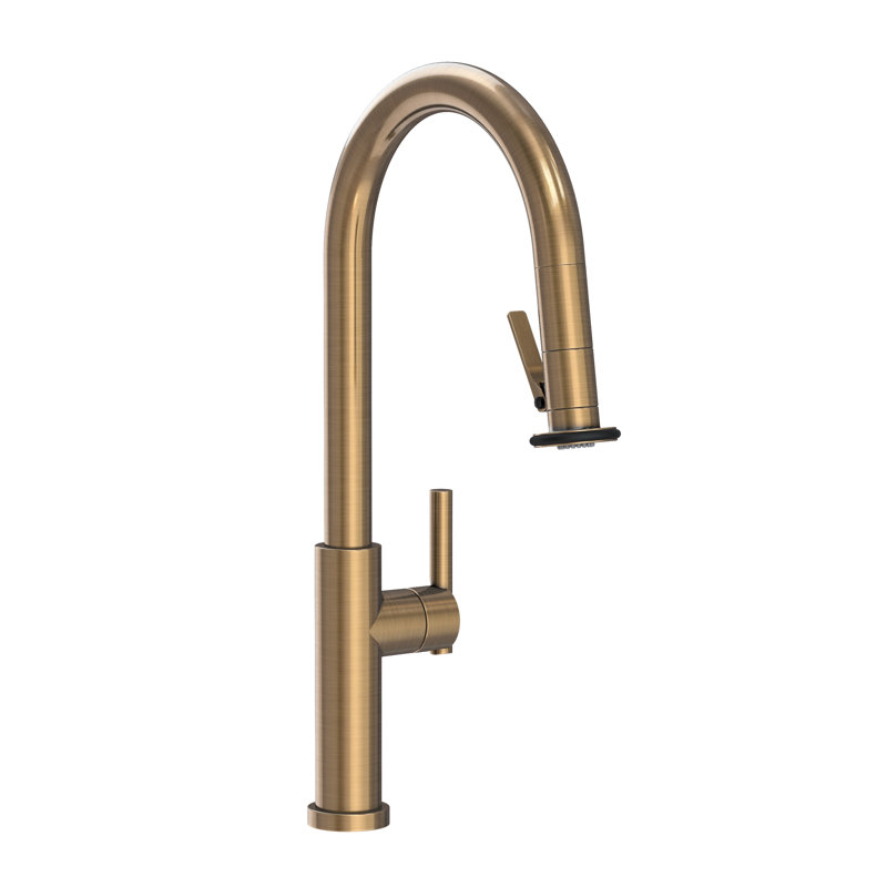 Pull-Down Kitchen Faucet - Trigger Spray, Antique Brass