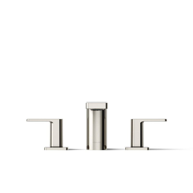 Parallel Two-Handle Deck-Mount Bath Faucet, Polished Nickel