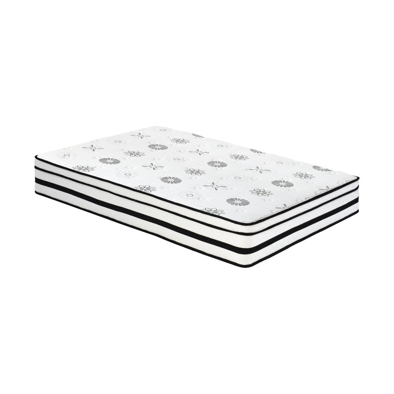 Matelas hybride avec housse matelassée 12 pouces très respirant, blanc, matelas en mousse moelleuse dans une boîte, matelas confort de luxe