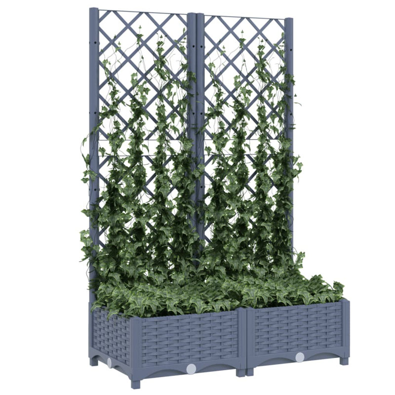 Latitude RunÂ® Garden Planter With Trellis PP, Dark Gray, 47.8" H x 31.5" W x 15.7" D