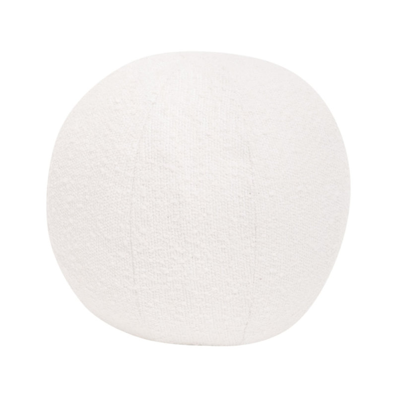 12" Sphere Polyester Upholstered Off-White Essential Pillow