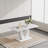 Avdain 63" Modern American Rectangular Faux Marble Top Dining Table with U-shaped Pedestal Base-2060811723