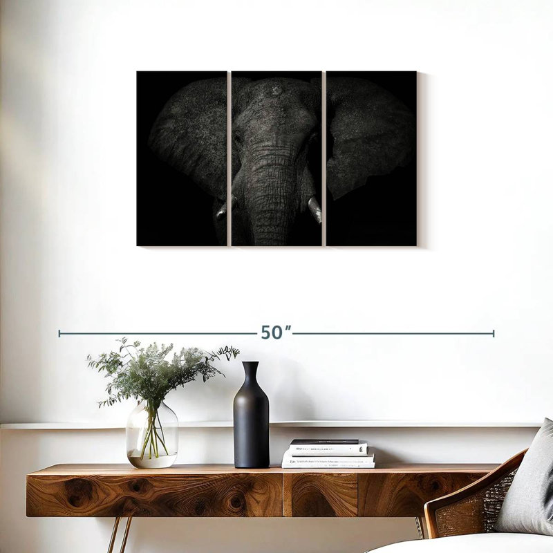 Monochrome Elephant, 20" H x 33" W
