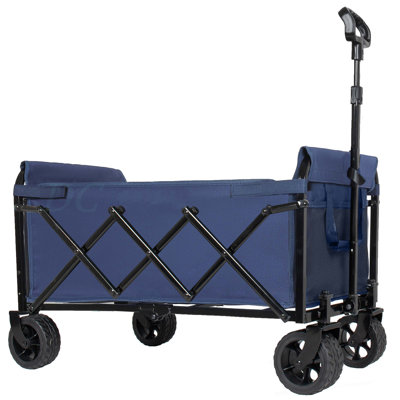 Upgraded 5*2" Wide Wheels-Expandable Dual-Layer Utility Wagon With 100% Extra Space, 220Lbs Capacity Grocery Cart For Camping, Shopping, Sports, Gardening, Fishing