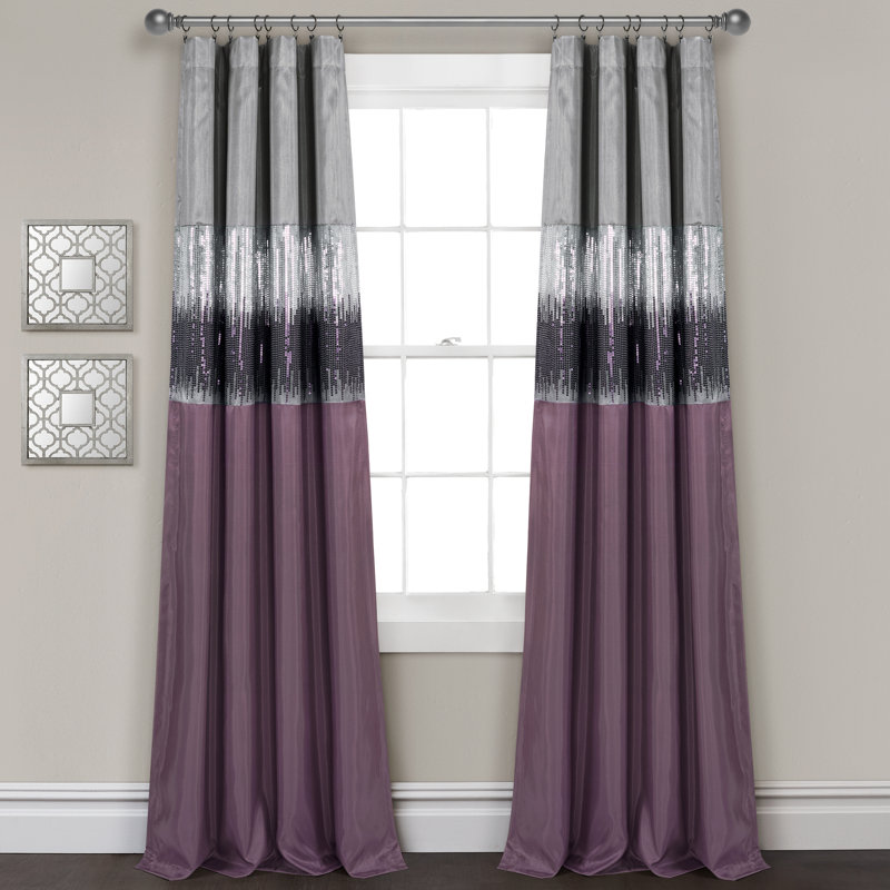 Night Sky Blackout Curtain Single Panel, Purple
