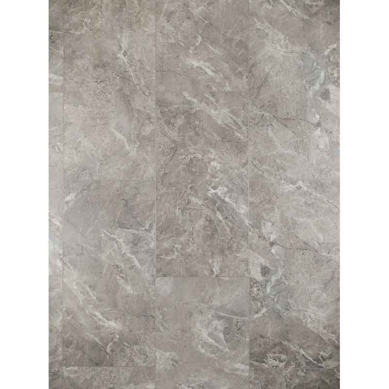 Rigid Core Vinyl Tile 6mm Thick x 12" Width x 24" Length, Light Gray