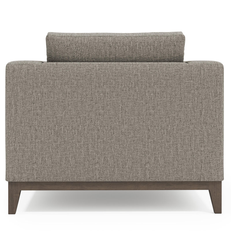 Noel 40" Wide Armchair, Gray, Brown Wood